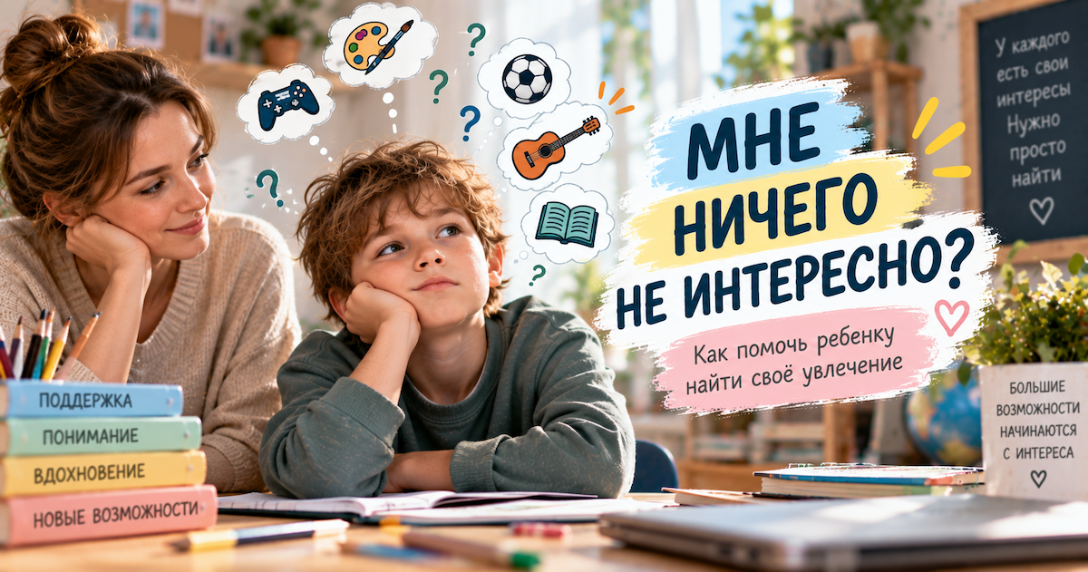 Что делать, если ребенок говорит: «Мне ничего не интересно»