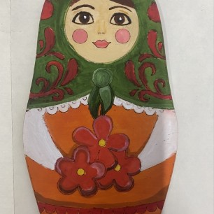Роспись по дереву "Сказочная матрёшка"
