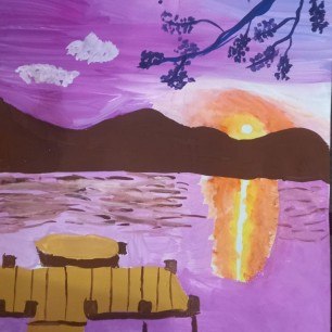 "Закат на реке"