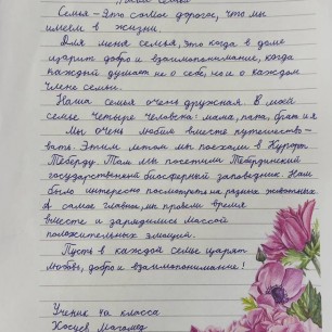 Сочинение на тему: «Моя семья»