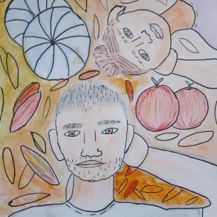 С папой в саду