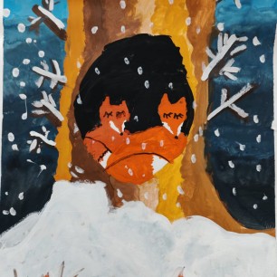 Лисички в дупле