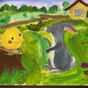 Колобок и зайчик