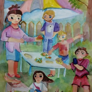 Весёлый семейный пикник