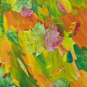 "Осенний коврик" (гуашь, аппликация)