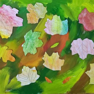 "Осенний коврик" (гуашь, аппликация)