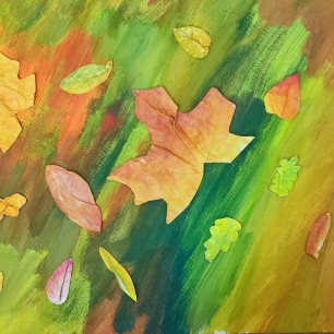 "Осенний коврик" (гуашь, аппликация)