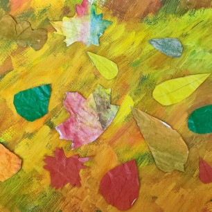 "Осенний коврик" (гуашь, аппликация)