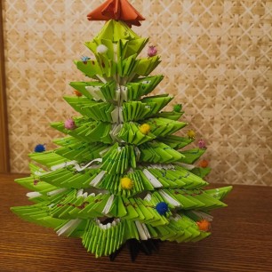 Праздничная ëлочка бумажные иголочки