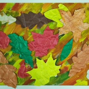 "Осенний коврик" (гуашь, аппликация)