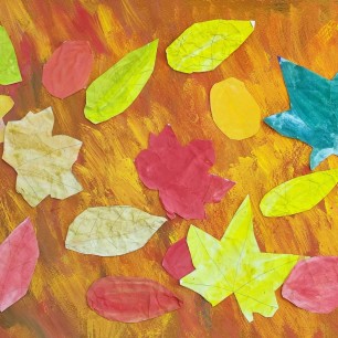 "Осенний коврик" (гуашь, аппликация)