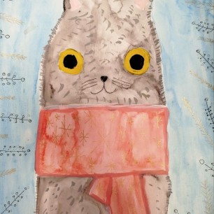 "Сияющий зимний кот"