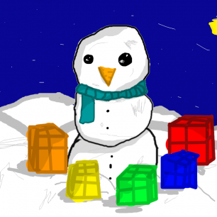 Снеговик с подарками