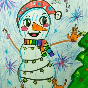 Весёлый снеговик