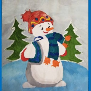 Снеговичок - веселый снежный толстячок