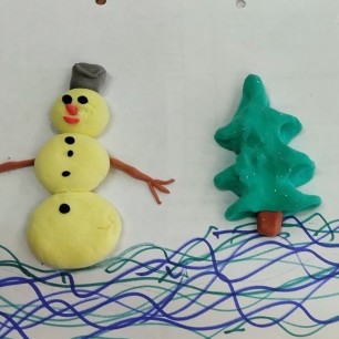 Елочка и снеговик