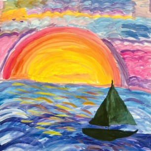 Закат на море