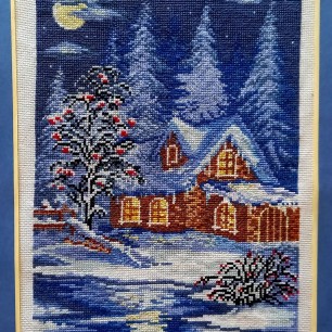 Вышивка "Зимняя ночь"