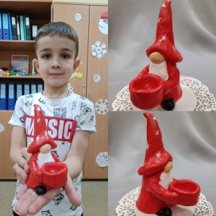 Подсвечник "Новогодний гномик"