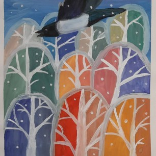 Сорока над лесопарком