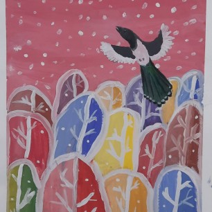 Сорока над лесопарком