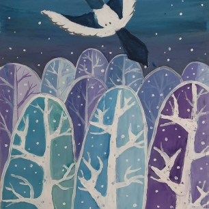 Сорока над лесопарком