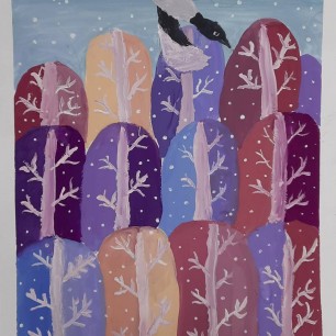 Сорока над лесопарком