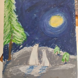 Зимняя ночь в горах