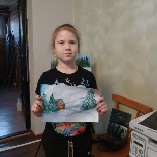 домик в зимнем лесу