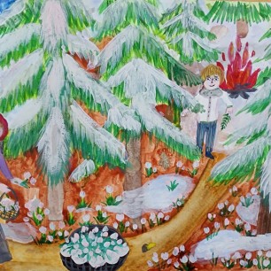 Иллюстрация к сказке " 12 месяцев"