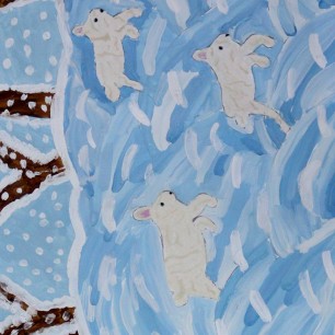 "Зайцы в снеженном поле"