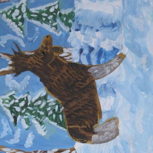 "Лось в зимнем лесу"