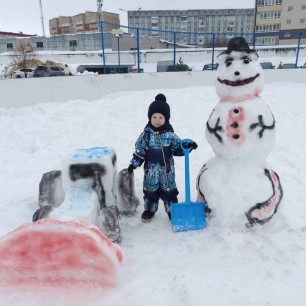 Синий трактор и Снеговик