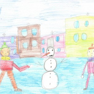 Лепим мы снеговика!