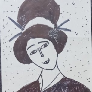 Девушка в японском костюме