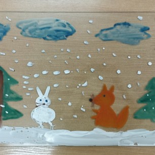 Лесная полянка зимой