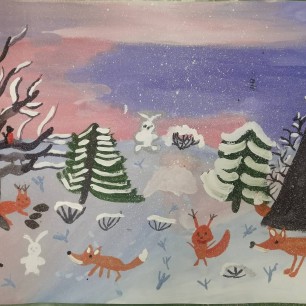 "Зайкам, белкам и лисичкам-всем зимой в лесу отлично"