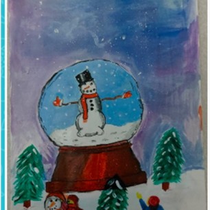 Веселый снеговик