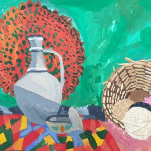 "Натюрморт с клубками и кувшином"