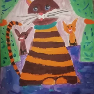 Кошка с котятами