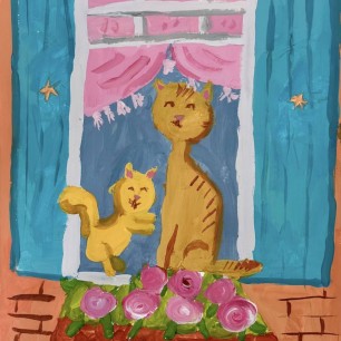 Котики на окошке