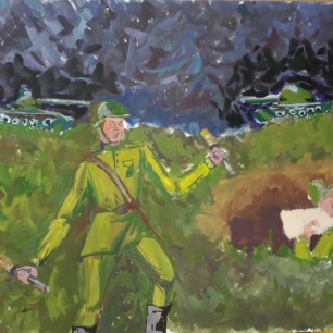 В бою