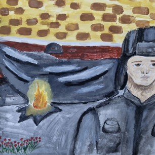 Лётчик у вечного огня