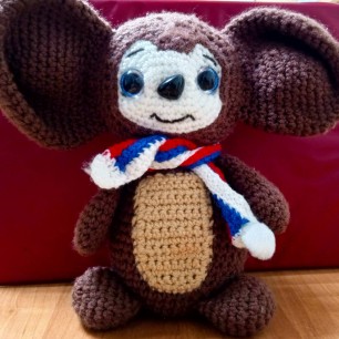 Вязаная игрушка " Чебурашка "