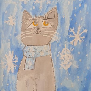 Зимний котик