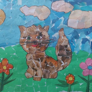"Кошка на прогулке"