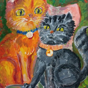 Кошечки на подушке