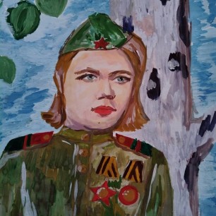 Портрет женщины-солдата