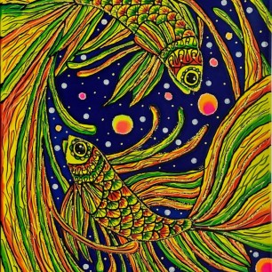 Разноцветные рыбки