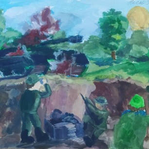 В бою